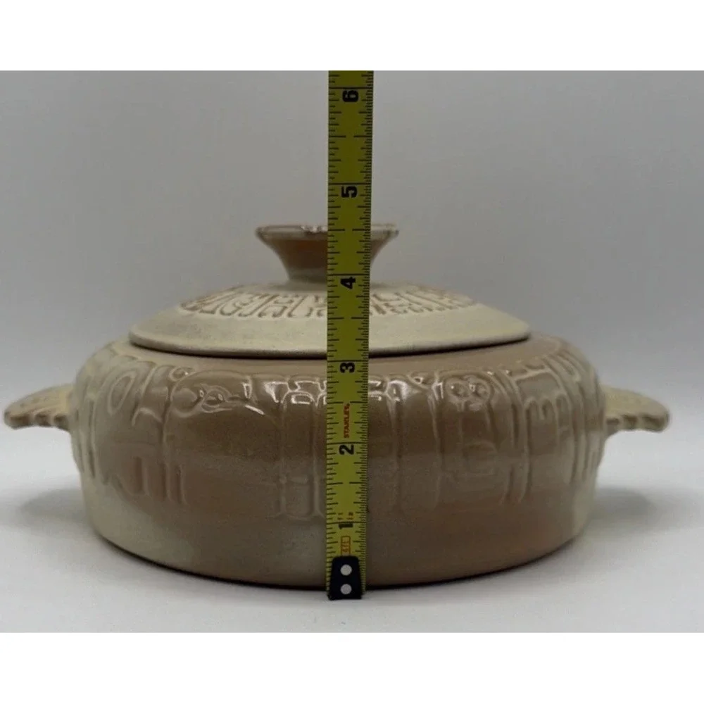 Frankoma Aztec Mayan Desert gold casserole dish # 7V. Excellent Condition
